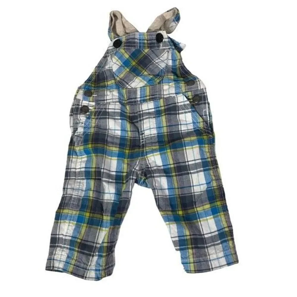 Genuine Baby from Oshkosh Overall Salopette Bib Plaid Jumper Size 6M